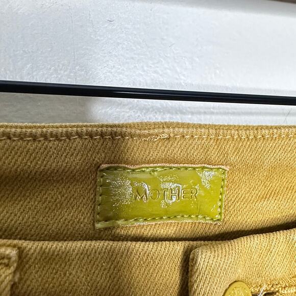 MOTHER High Waisted Roller Skimp Jeans Second Chance Yellow Sz 24 $228 {T53} - Picture 6 of 10